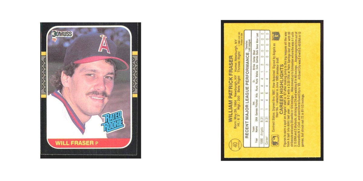Will Fraser Rookie 1987 Donruss #40 California Angels Baseball Card NM