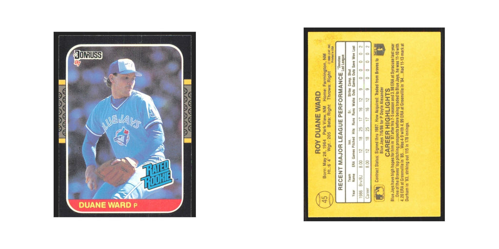 Duane Ward Rookie 1987 Donruss #45 Toronto Blue Jays Baseball Card NM