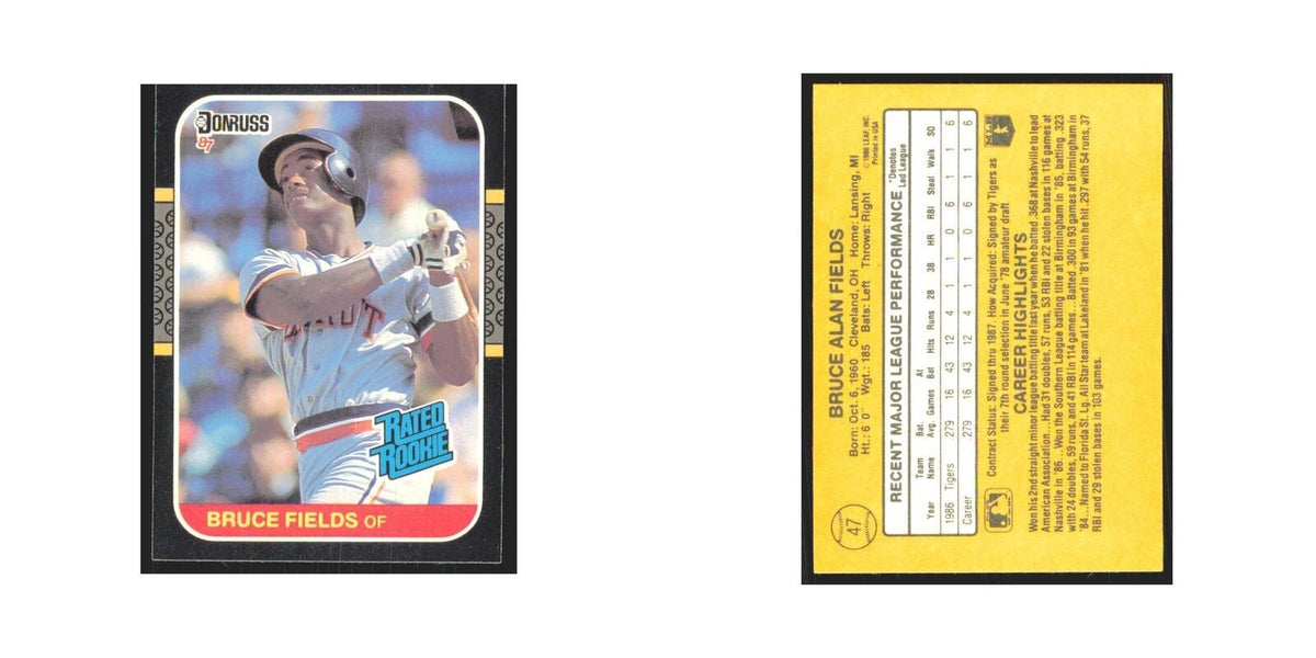 Bruce Fields Rookie 1987 Donruss #47 Detroit Tigers Baseball Card NM