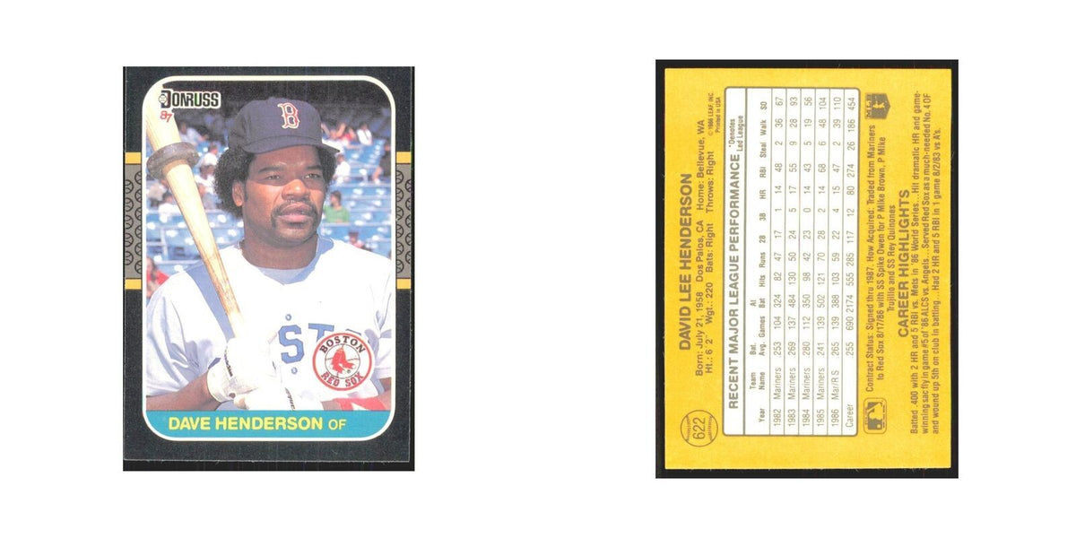 Dave Henderson 1987 Donruss #622 Boston Red Sox Baseball Card NM
