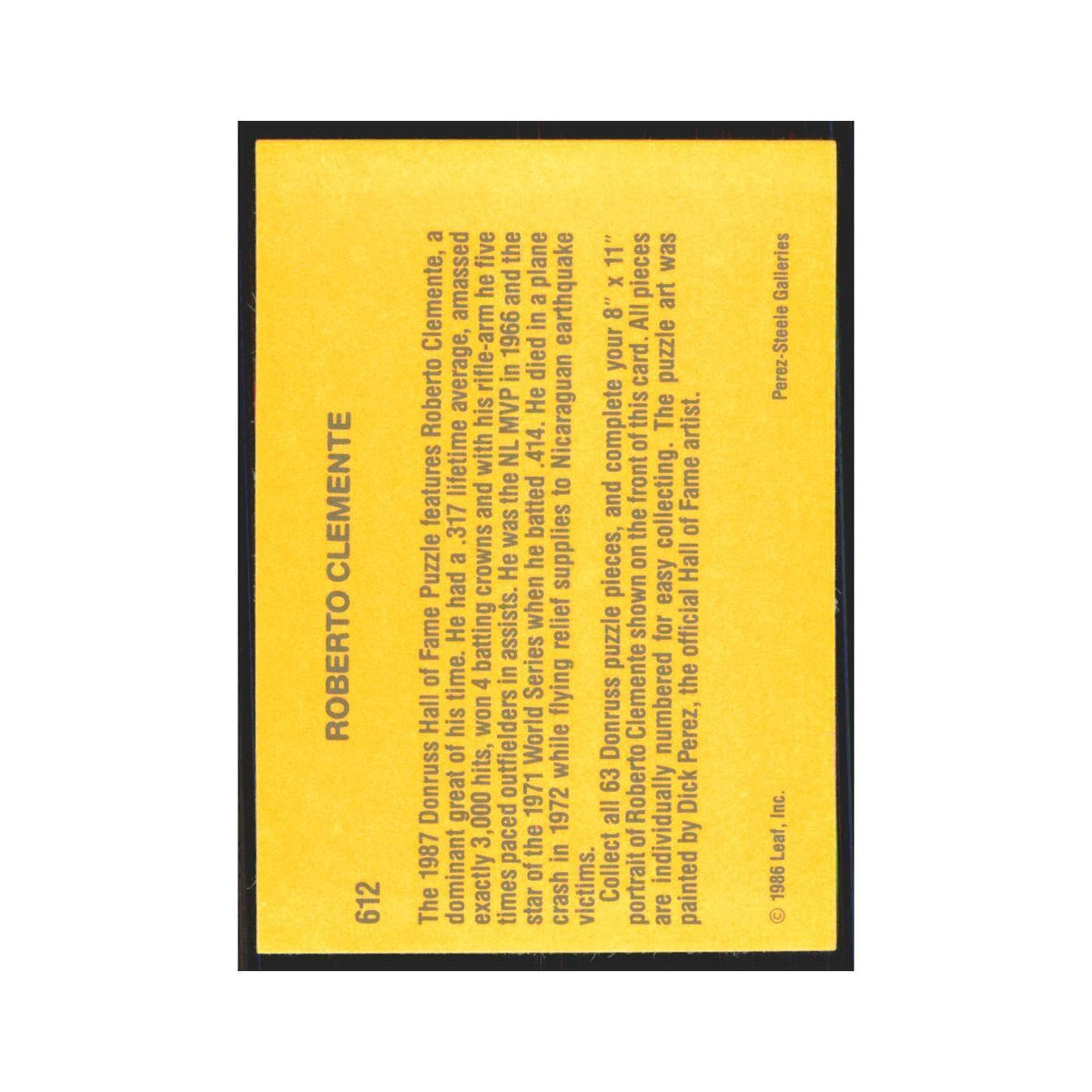 Roberto Clemente 1987 Donruss #612 Pittsburgh Pirates Baseball Card NM