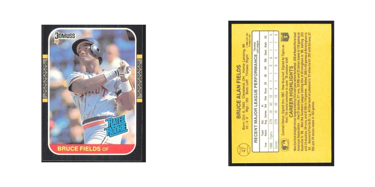Bruce Fields Rookie 1987 Donruss #47 Detroit Tigers Baseball Card NM
