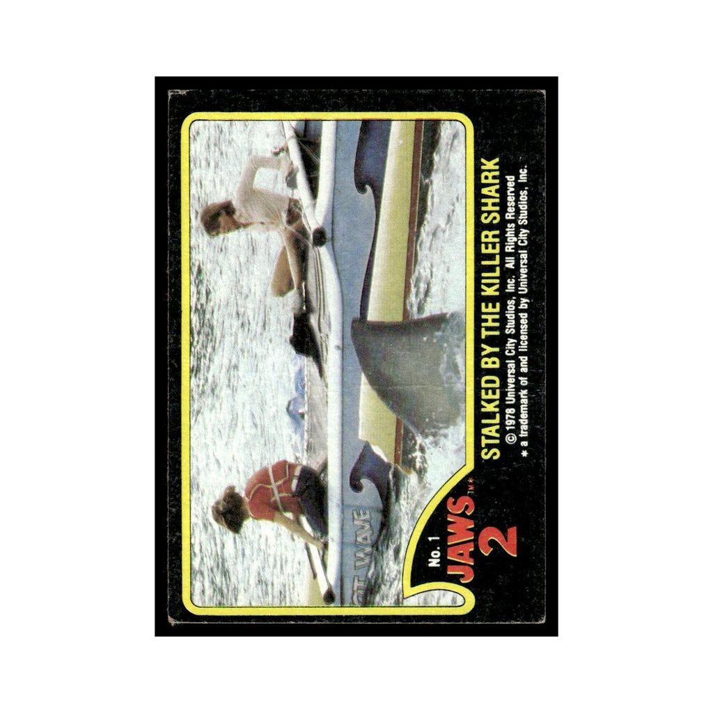 Stalked By The Killer Shark 1978 Universal Jaws 2 #1 Trading Card VG