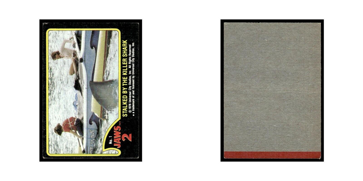 Stalked By The Killer Shark 1978 Universal Jaws 2 #1 Trading Card VG