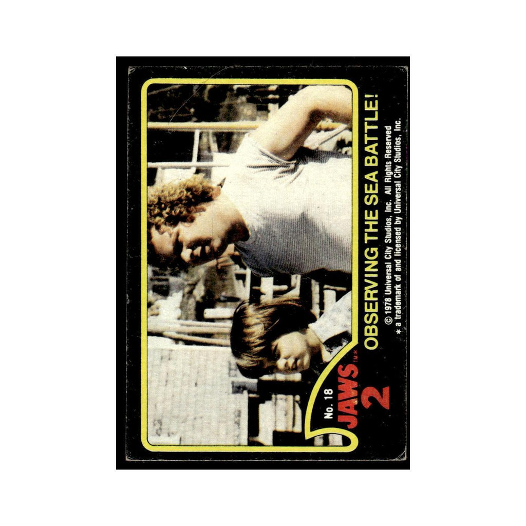 Observing The Sea Battle 1978 Universal Jaws 2 #18 Trading Card VG