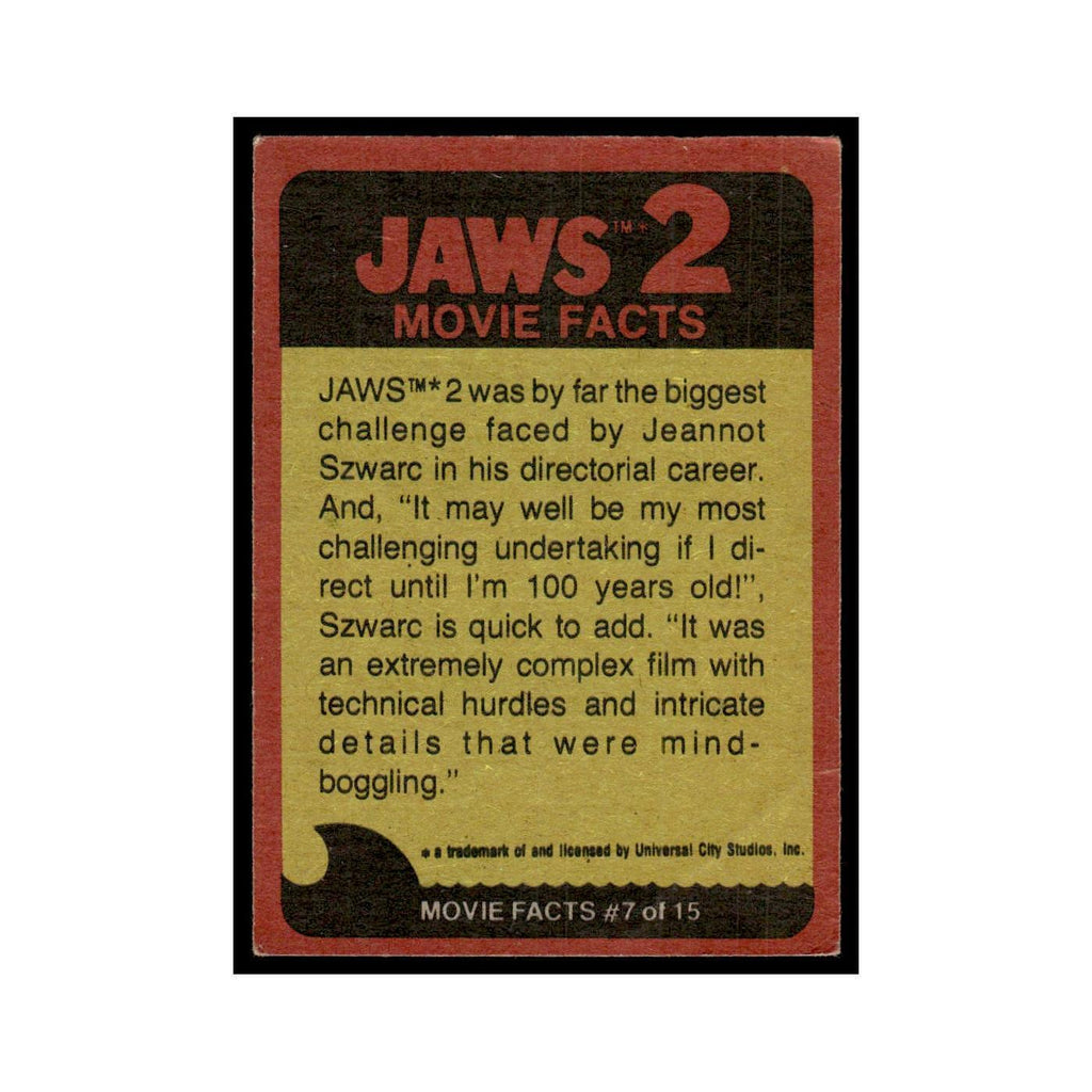 Alone Against The Shark 1978 Universal Jaws 2 #52 Trading Card VG