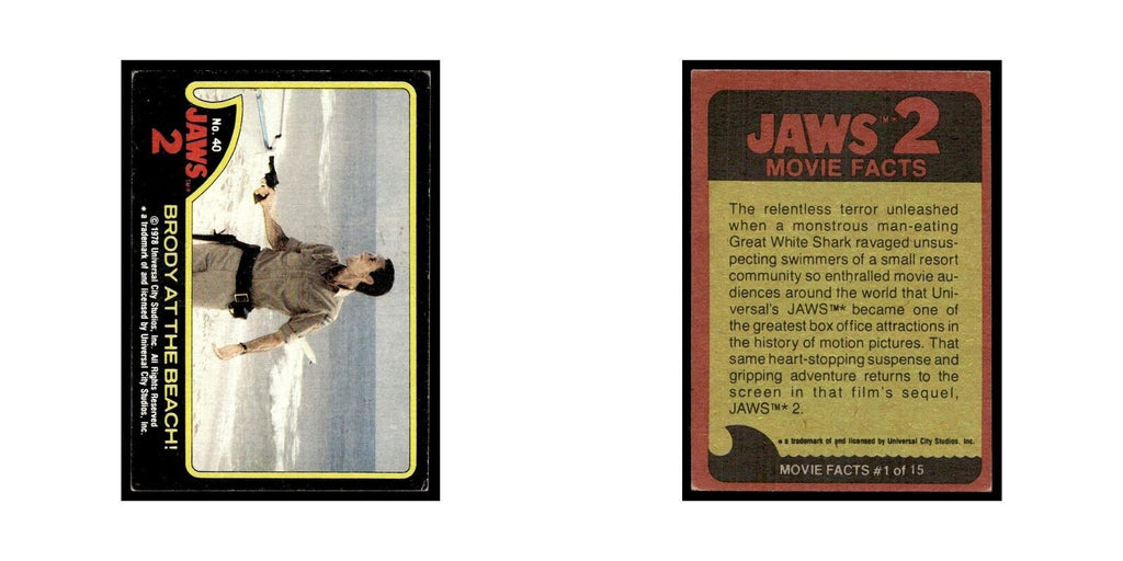 Brody At The Beach 1978 Universal Jaws 2 #40 Trading Card VG