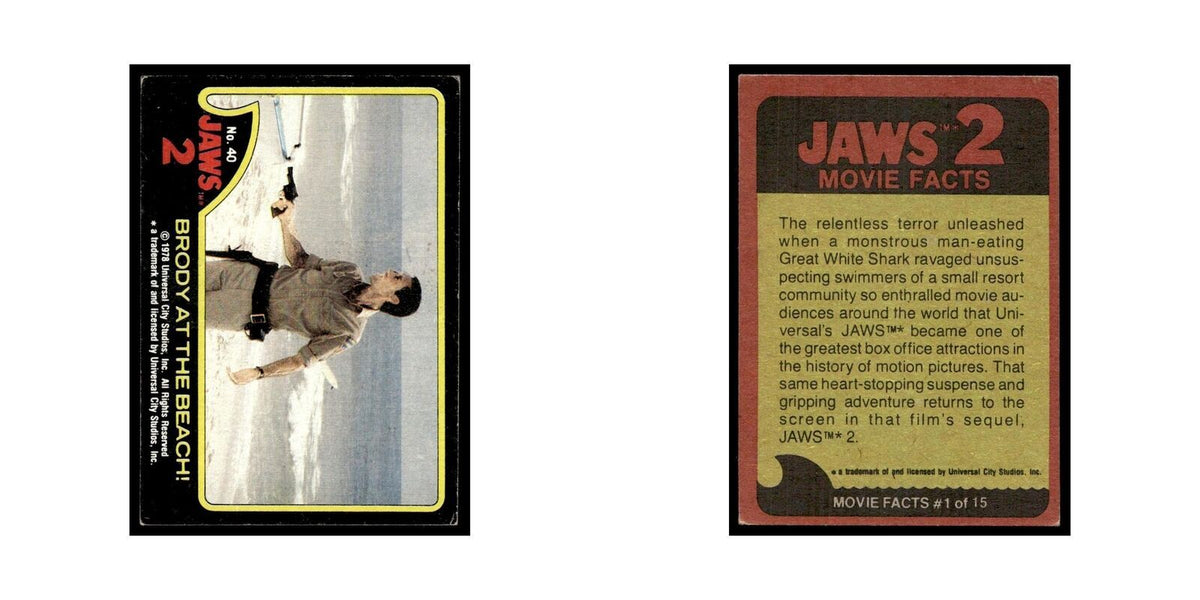 Brody At The Beach 1978 Universal Jaws 2 #40 Trading Card VG
