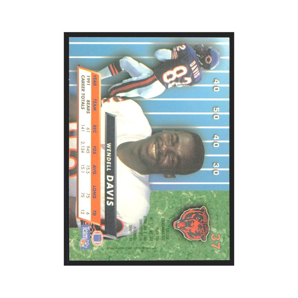 Wendell Davis 1992 Fleer Ultra #37 Football Cards Football Card NM