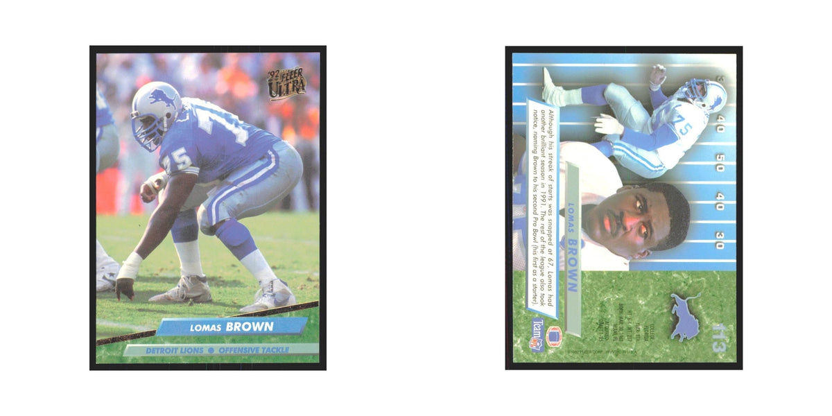 Lomas Brown 1992 Fleer Ultra #113 Football Cards Football Card NM
