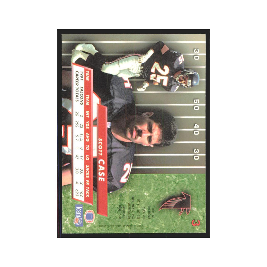 Scott Case 1992 Fleer Ultra #3 Football Cards Football Card NM