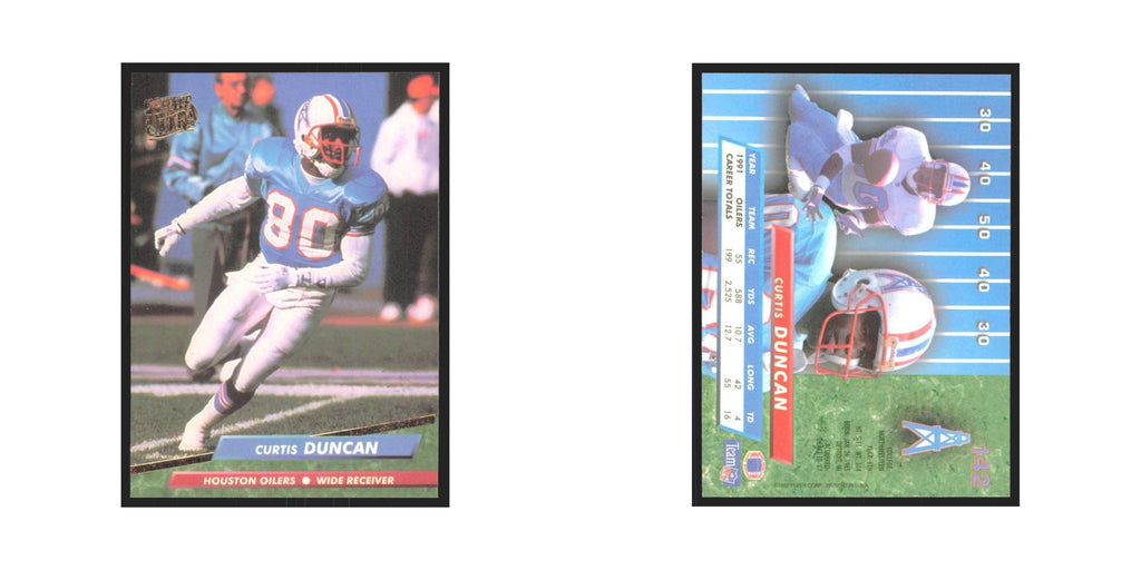 Curtis Duncan 1992 Fleer Ultra #142 Football Cards Football Card NM