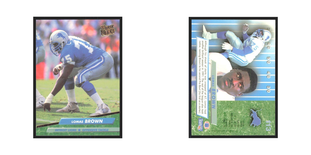 Lomas Brown 1992 Fleer Ultra #113 Football Cards Football Card NM