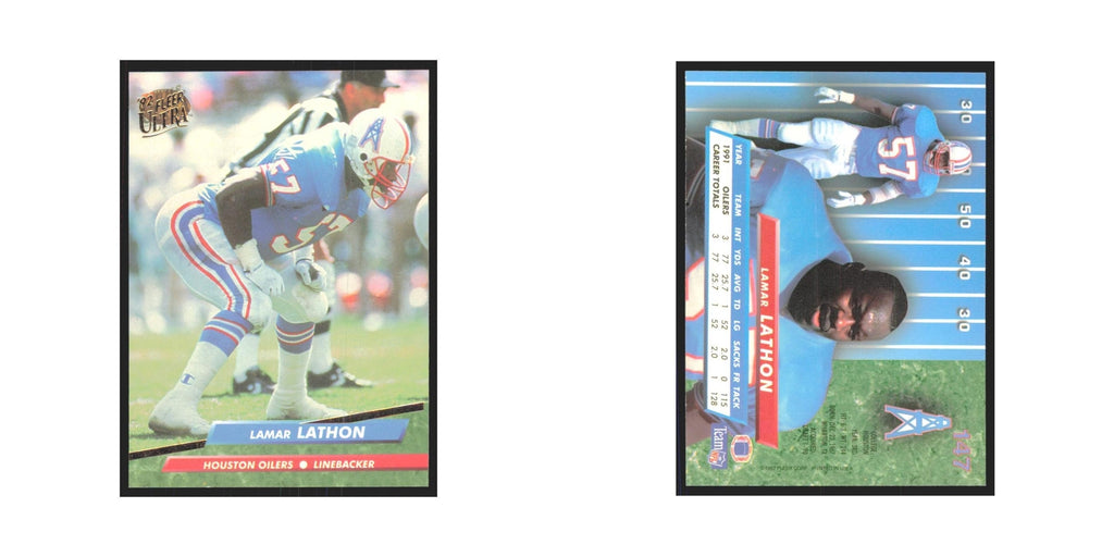 Lamar Lathon 1992 Fleer Ultra #147 Football Cards Football Card NM