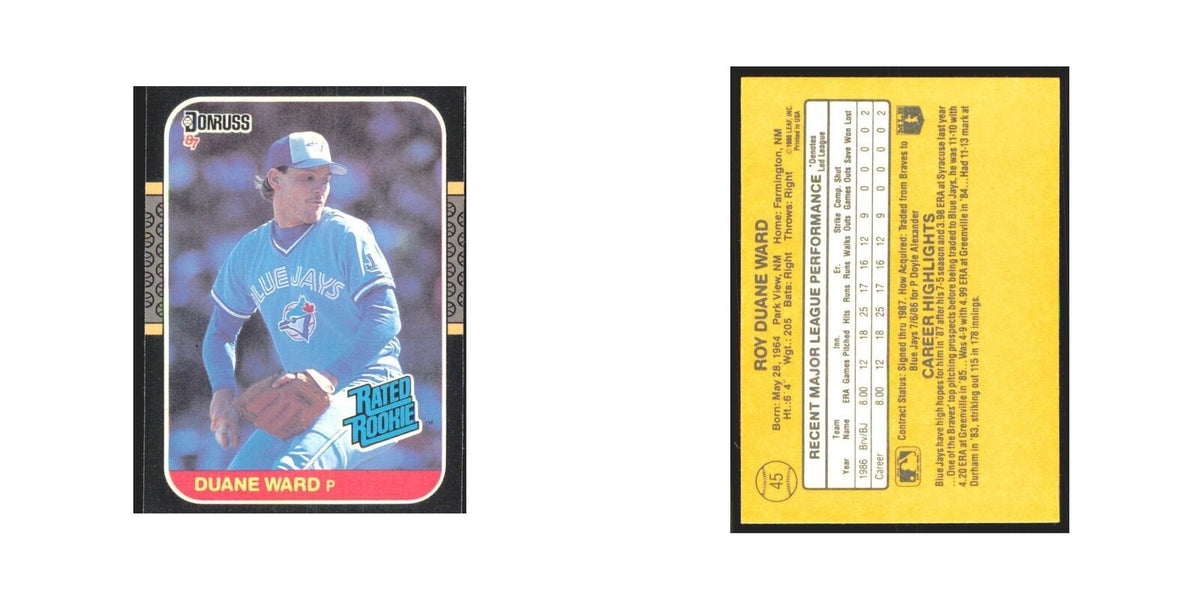 Duane Ward Rookie 1987 Donruss #45 Toronto Blue Jays Baseball Card NM
