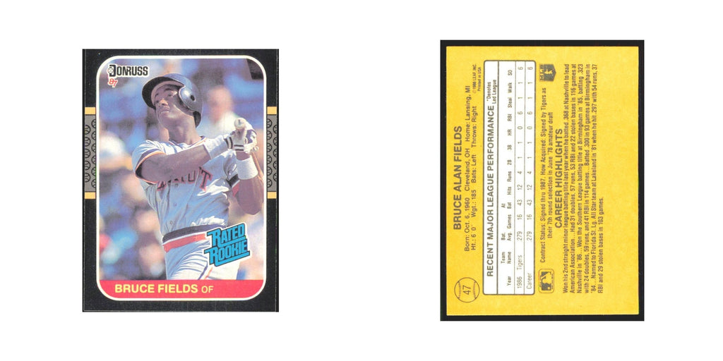 Bruce Fields Rookie 1987 Donruss #47 Detroit Tigers Baseball Card NM