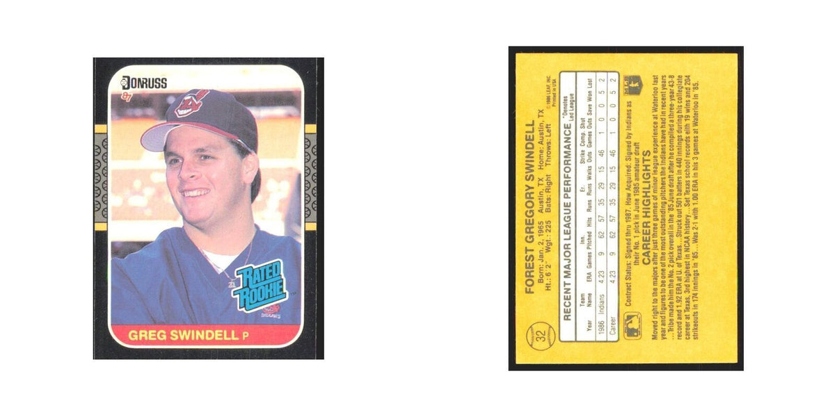 Greg Swindell Rookie 1987 Donruss #32 Cleveland Indians Baseball Card NM