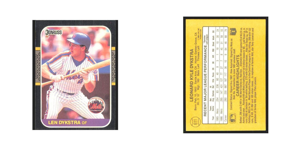 Len Dykstra 1987 Donruss #611 New York Mets Baseball Card NM