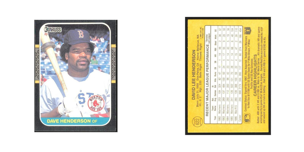 Dave Henderson 1987 Donruss #622 Boston Red Sox Baseball Card NM