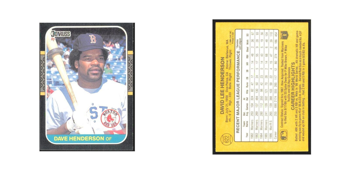 Dave Henderson 1987 Donruss #622 Boston Red Sox Baseball Card NM