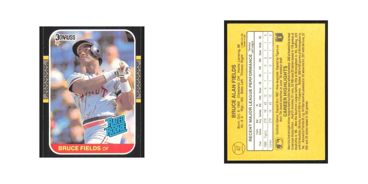 Bruce Fields Rookie 1987 Donruss #47 Detroit Tigers Baseball Card NM