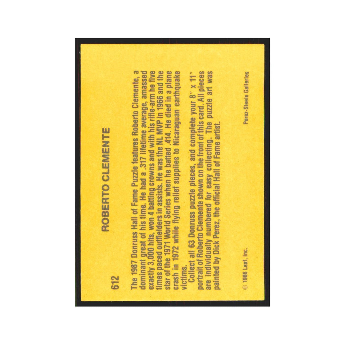 Roberto Clemente 1987 Donruss #612 Pittsburgh Pirates Baseball Card NM