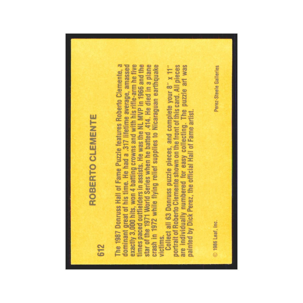 Roberto Clemente 1987 Donruss #612 Pittsburgh Pirates Baseball Card NM