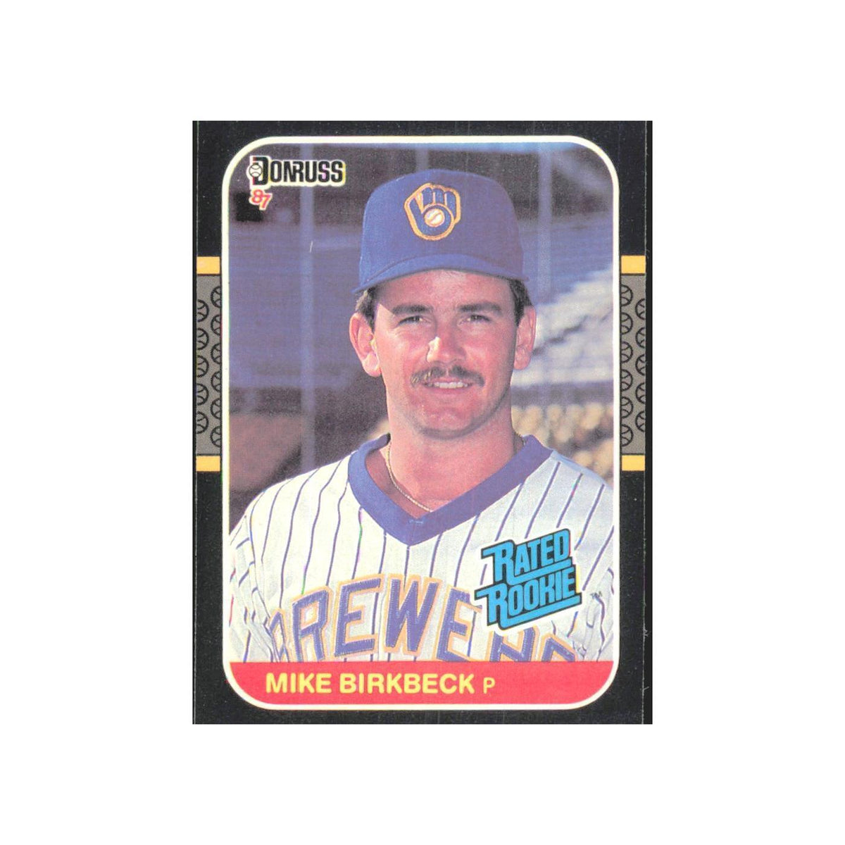 Mike Birkbeck Rookie 1987 Donruss #33 Milwaukee Brewers Baseball Card NM