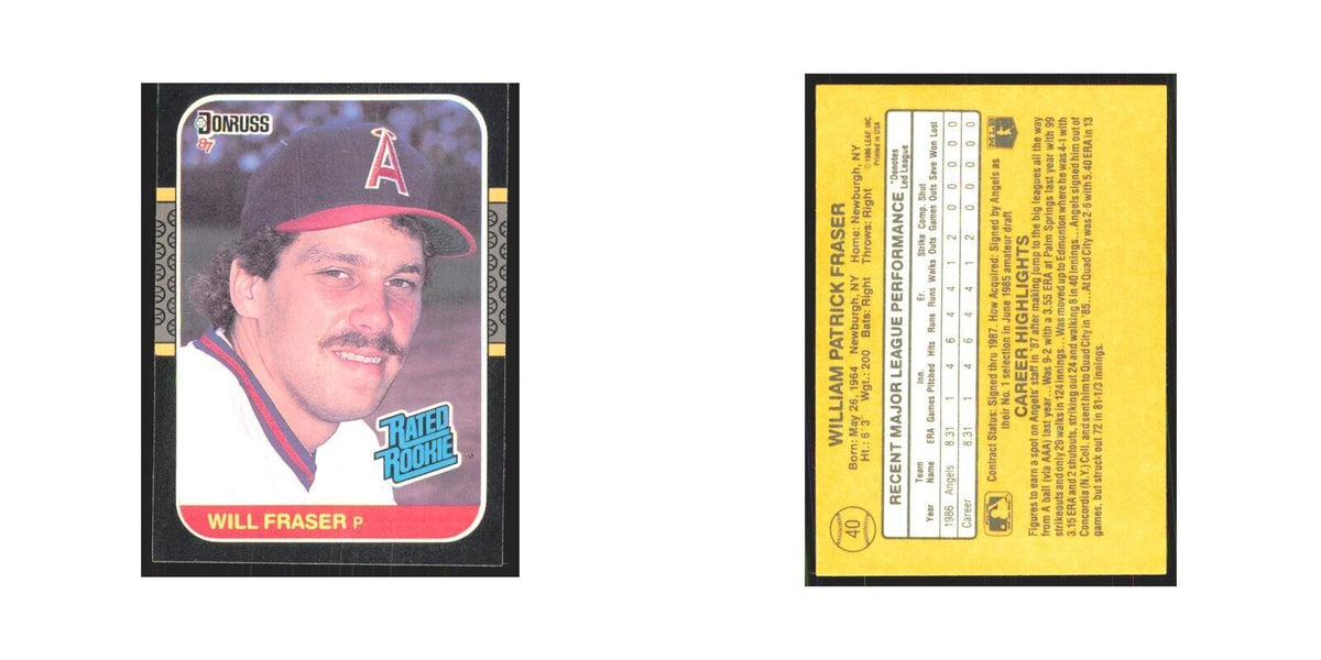 Will Fraser Rookie 1987 Donruss #40 California Angels Baseball Card NM