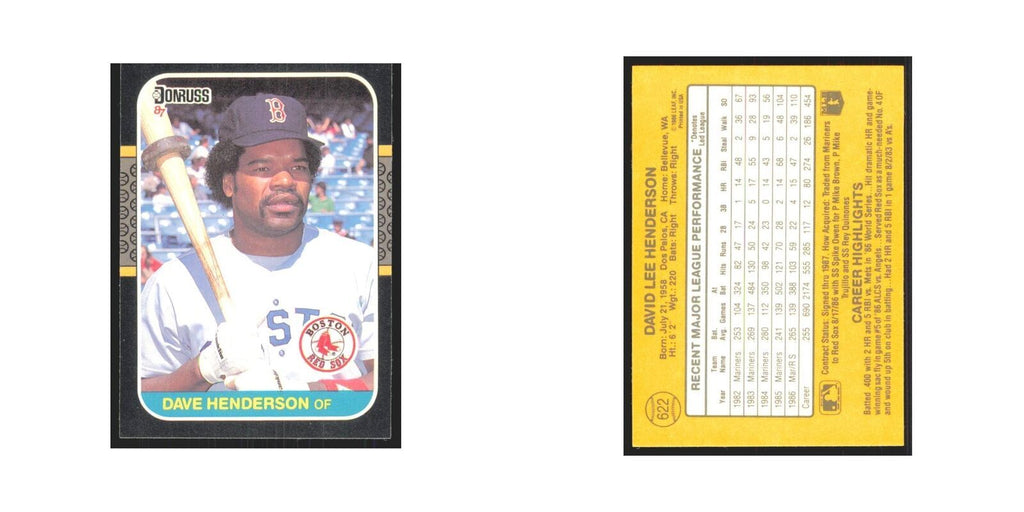 Dave Henderson 1987 Donruss #622 Boston Red Sox Baseball Card NM