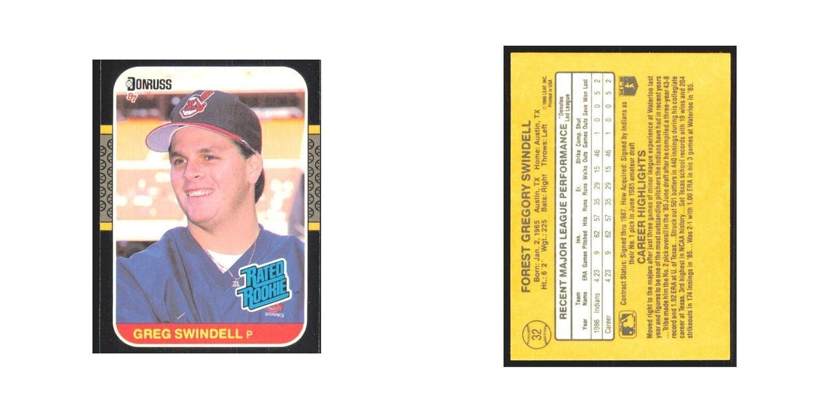 Greg Swindell Rookie 1987 Donruss #32 Cleveland Indians Baseball Card NM