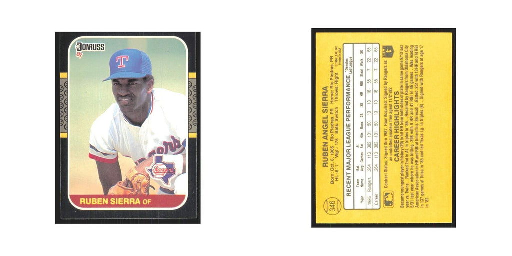 Ruben Sierra 1987 Donruss #346 Texas Rangers Baseball Card NM