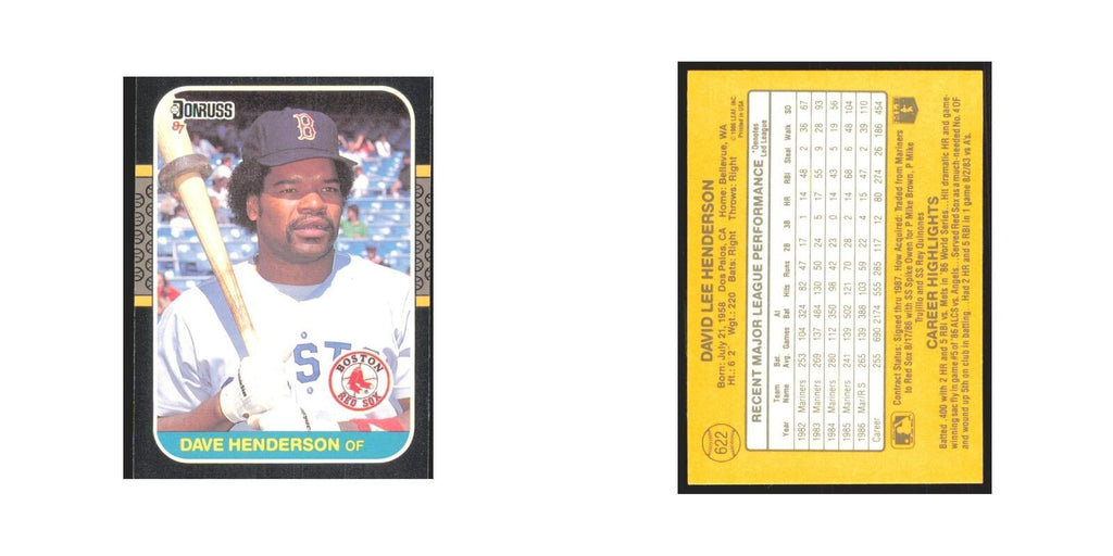 Dave Henderson 1987 Donruss #622 Boston Red Sox Baseball Card NM