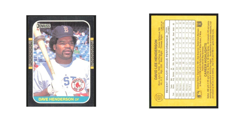 Dave Henderson 1987 Donruss #622 Boston Red Sox Baseball Card NM
