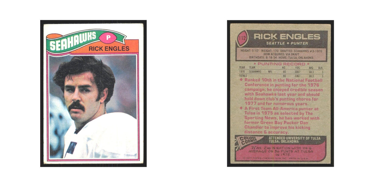 Rick Engles 1977 Topps #112 Football Cards Football Card EX