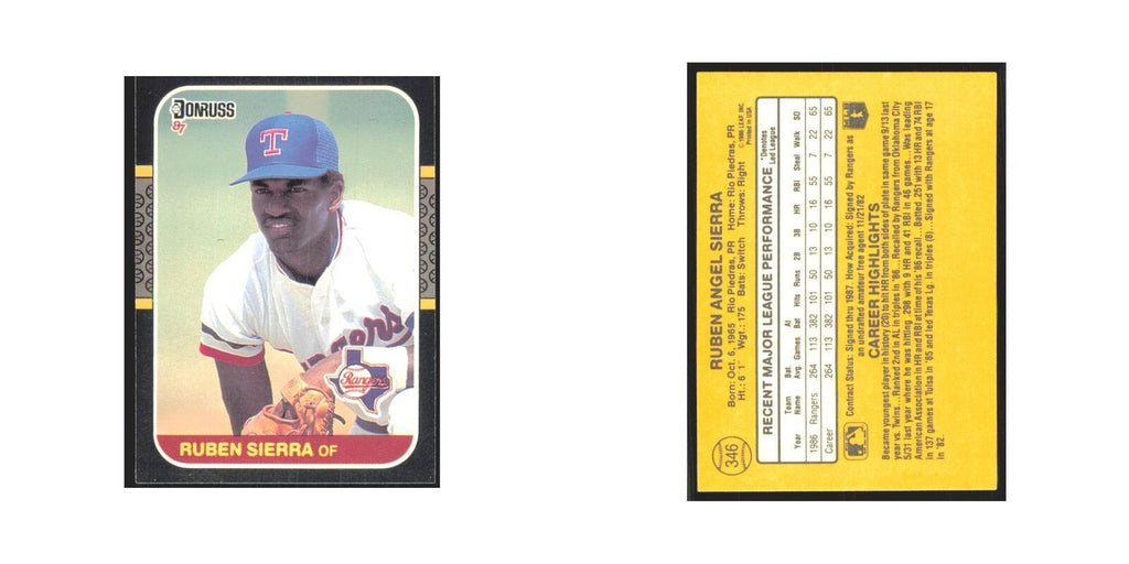 Ruben Sierra 1987 Donruss #346 Texas Rangers Baseball Card NM