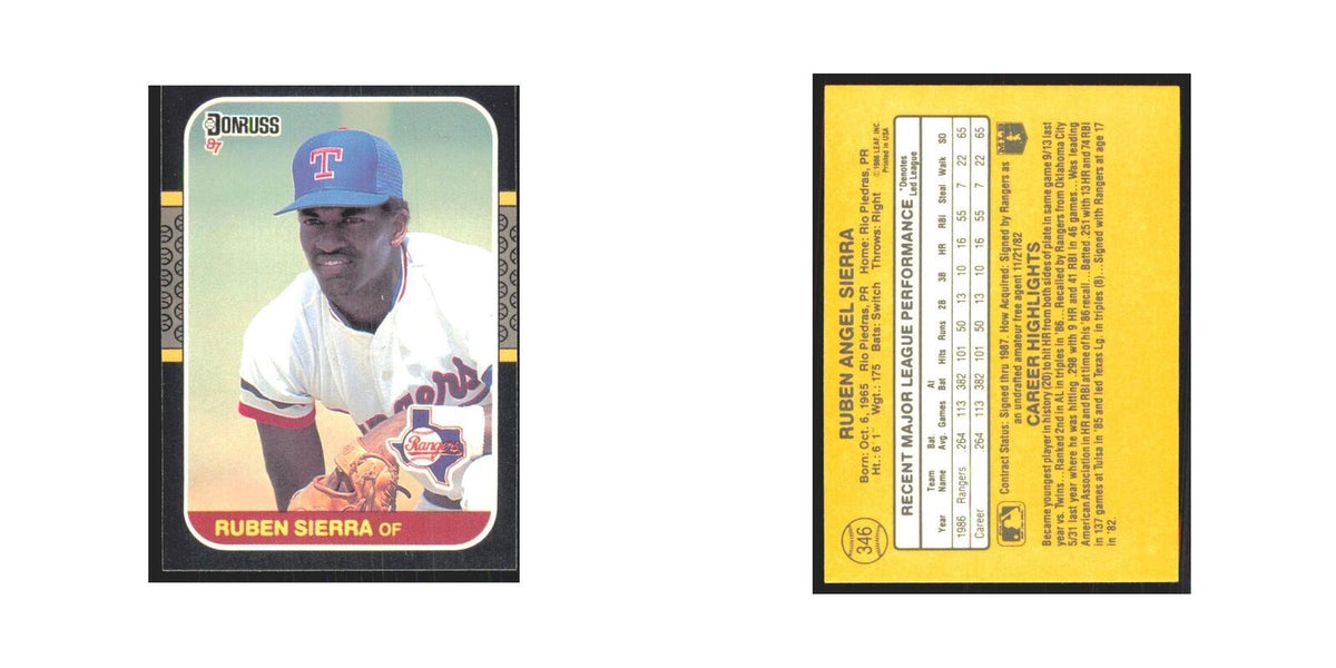 Ruben Sierra 1987 Donruss #346 Texas Rangers Baseball Card NM