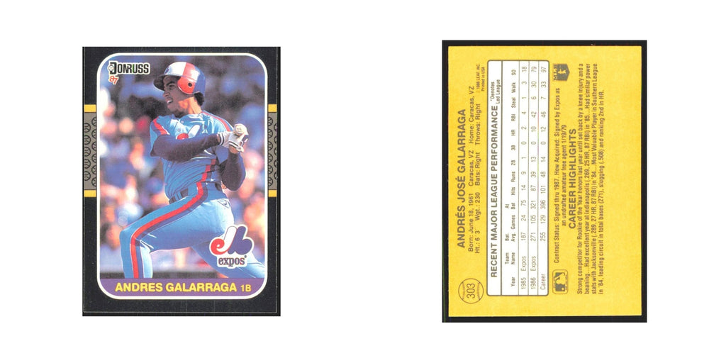 Andres Galarraga 1987 Donruss #303 Montreal Expos Baseball Card NM