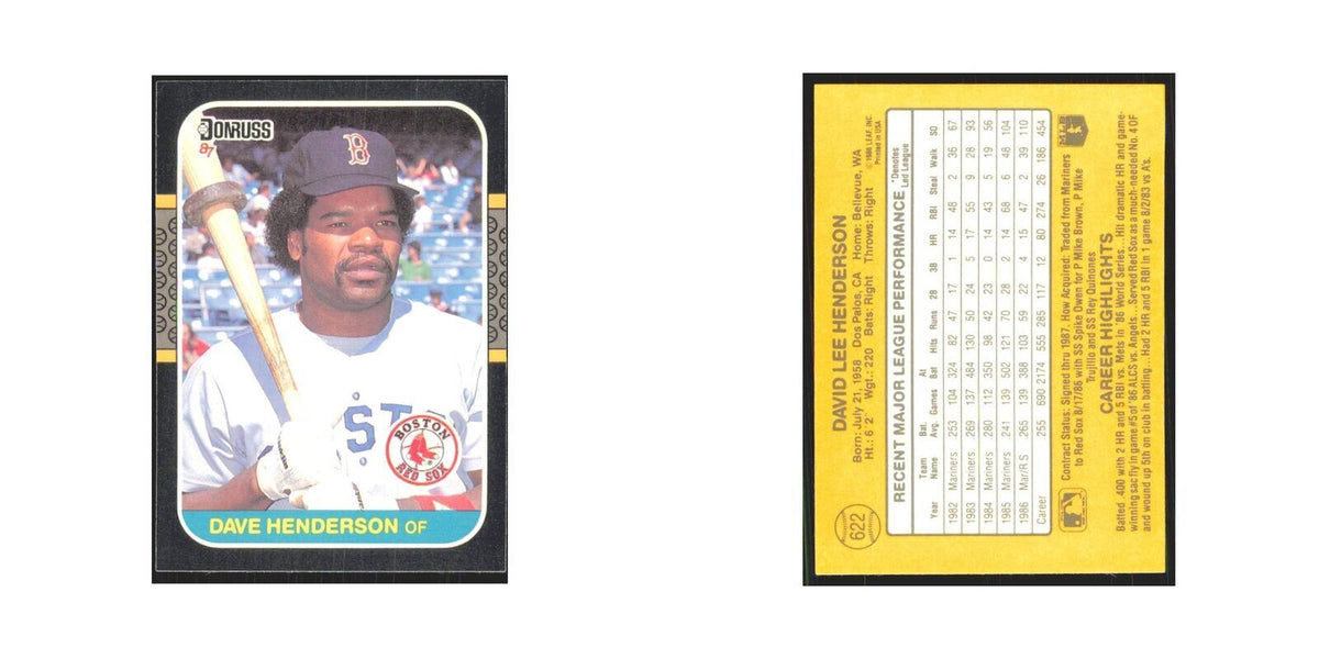 Dave Henderson 1987 Donruss #622 Boston Red Sox Baseball Card NM