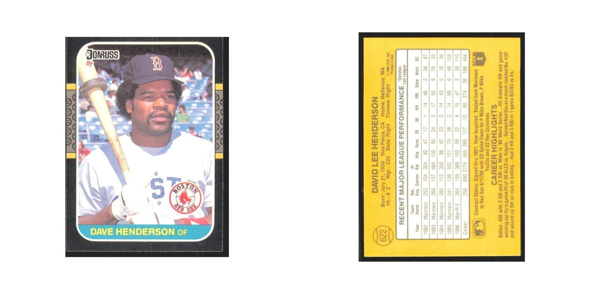 Dave Henderson 1987 Donruss #622 Boston Red Sox Baseball Card NM