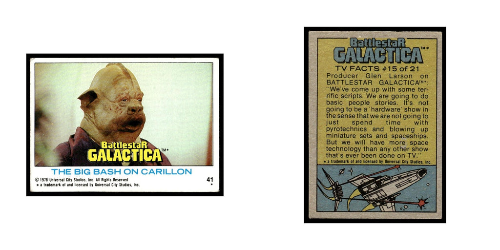 Big Bash on Carillon 1978 Battlestar Galactica #41 Trading Card VG
