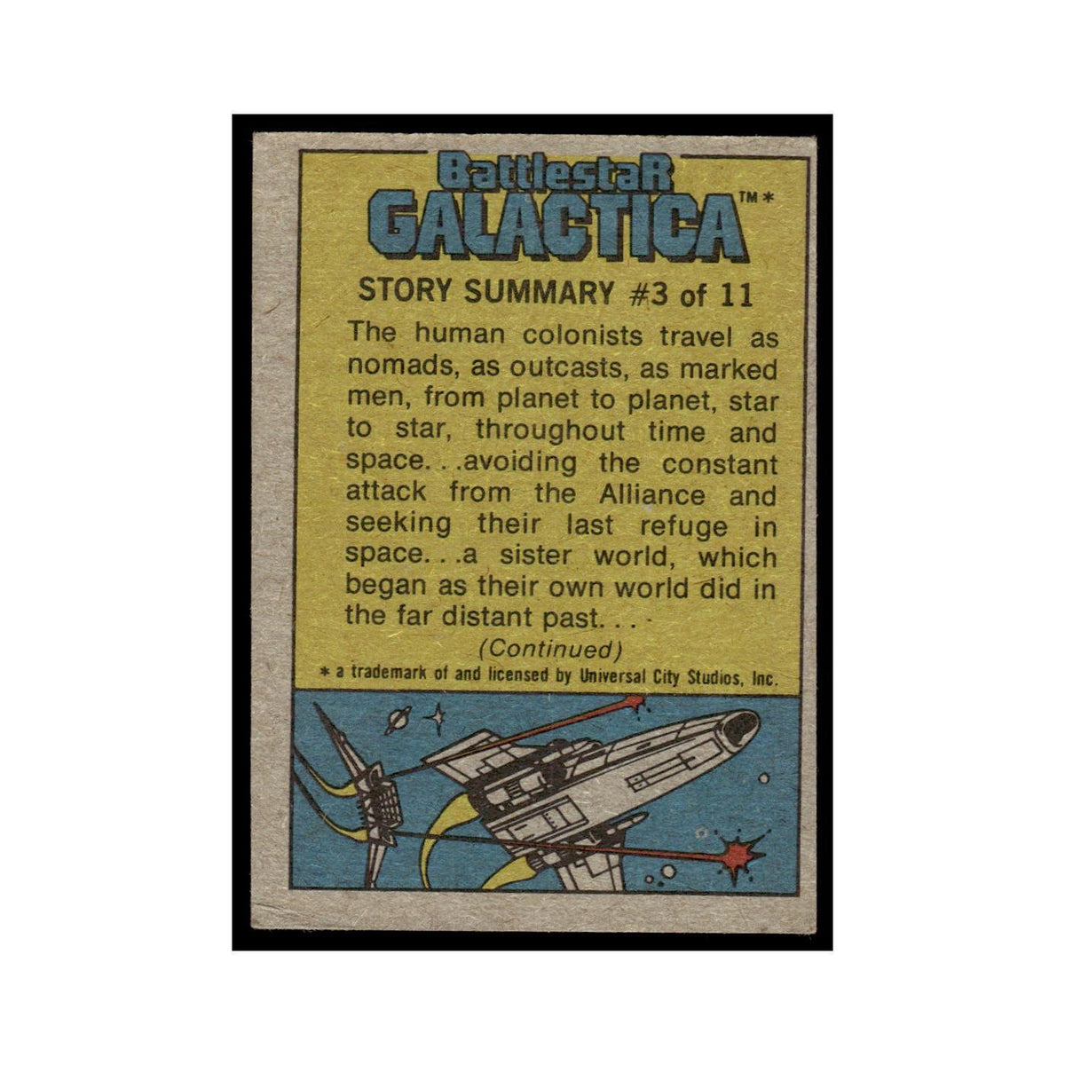 Dirk Benedict is Lt. Starbuck 1978 Battlestar Galactica #2 Trading Card VG