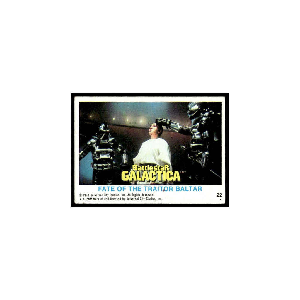 Fate of Traitor Baltar 1978 Battlestar Galactica #22 Trading Card VG