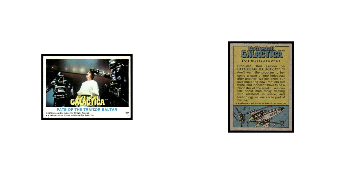 Fate of Traitor Baltar 1978 Battlestar Galactica #22 Trading Card VG