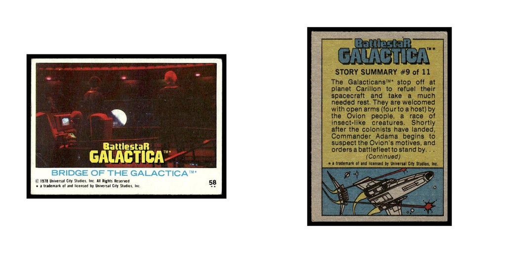 Bridge of the Galactica 1978 Battlestar Galactica #58 Trading Card VG