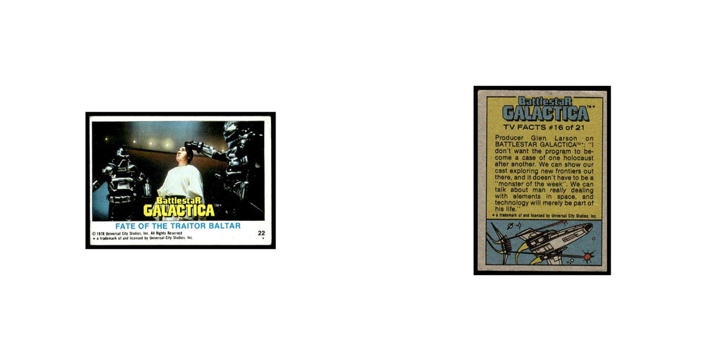 Fate of Traitor Baltar 1978 Battlestar Galactica #22 Trading Card Poor