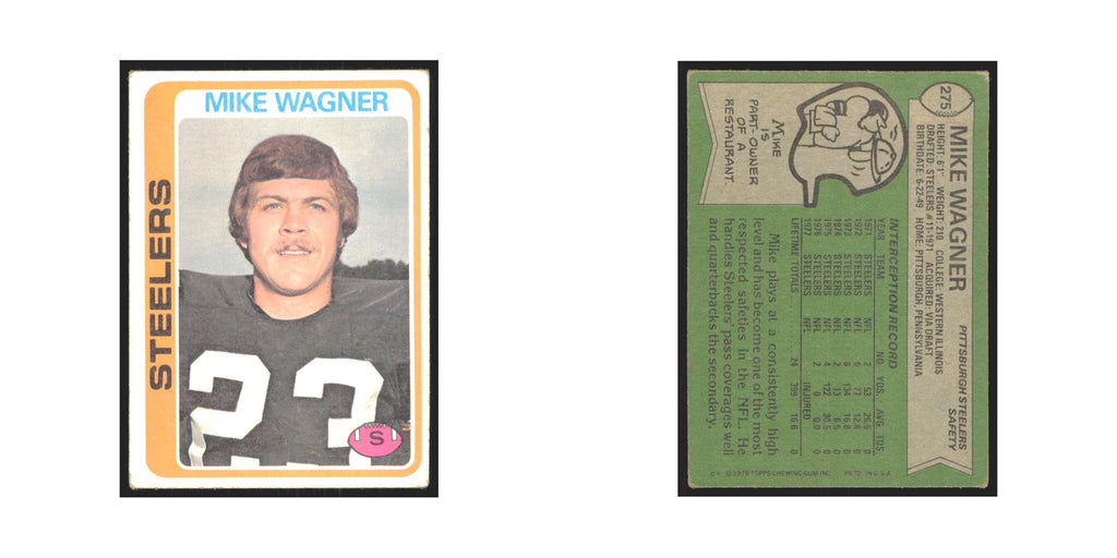 Mike Wagner 1978 Topps #275 Football Cards Football Card EX