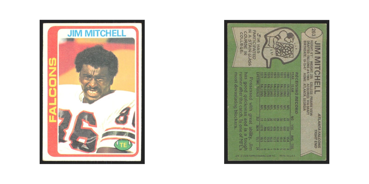 Jim Mitchell 1978 Topps #263 Football Cards Football Card EX