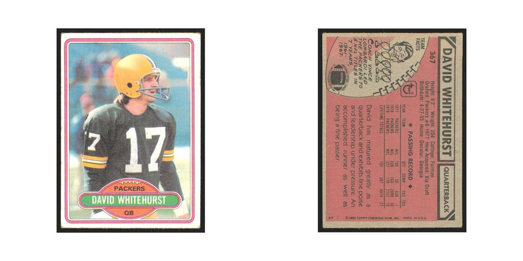 David Whitehurst 1980 Topps #367 Football Cards Football Card EX