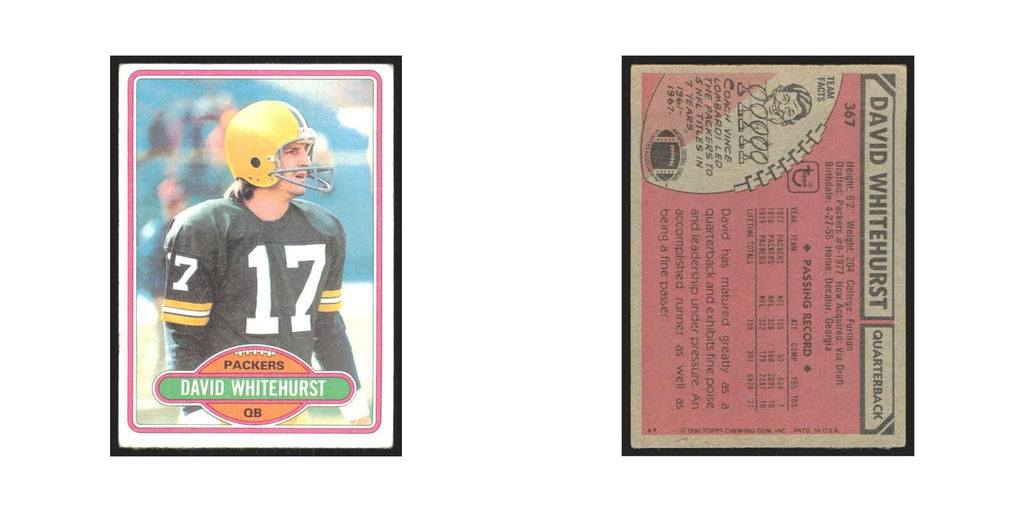 David Whitehurst 1980 Topps #367 Football Cards Football Card EX